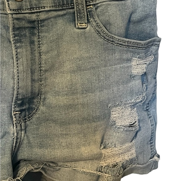 Hollister Light Blue Denim Jean Shorts with distress - Picture 2 of 9